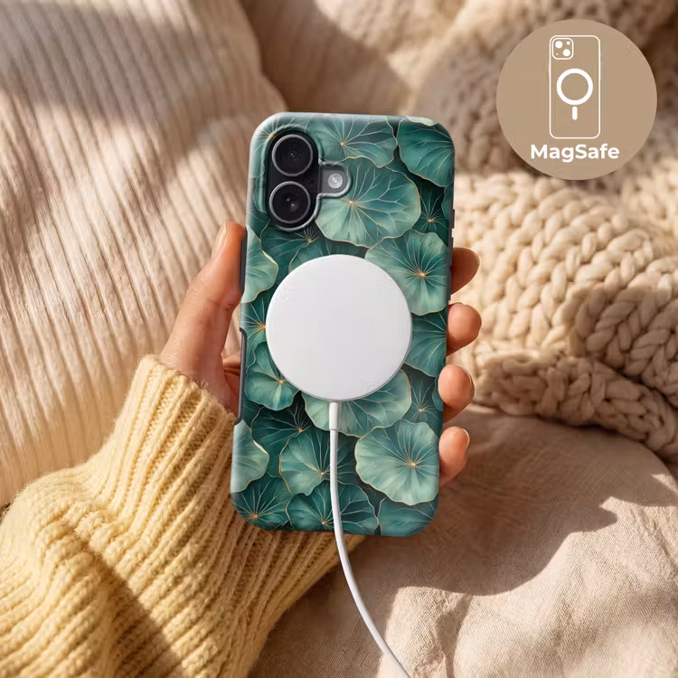 Patroon - Bladeren - Groen Toughcase MagSafe Apple iPhone 17 klein 1017 -USP_MagsafeV