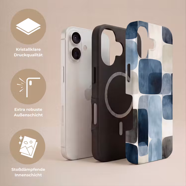 Patroon - Blauw - Vierkanten Toughcase MagSafe Apple iPhone 17 klein -USP_Lagen_DE