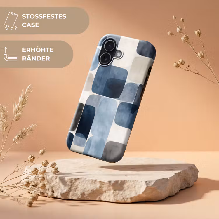 Patroon - Blauw - Vierkanten Toughcase MagSafe Apple iPhone 17 klein -USP_RandenV_DE