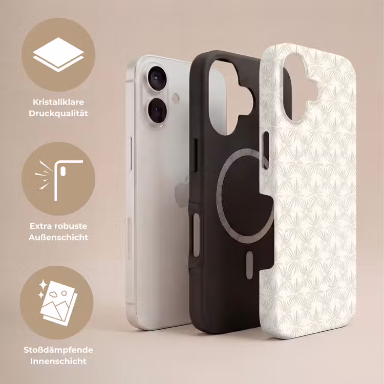 Patroon - Bloemen - Beige Toughcase MagSafe Apple iPhone 17 klein 1017 -USP_Lagen_DE