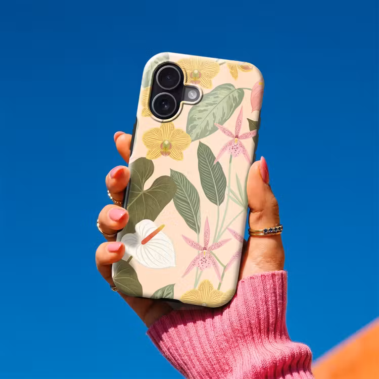 Patroon - Bloemen - Kleurrijk Toughcase MagSafe Apple iPhone 17 klein -Sfeer1V