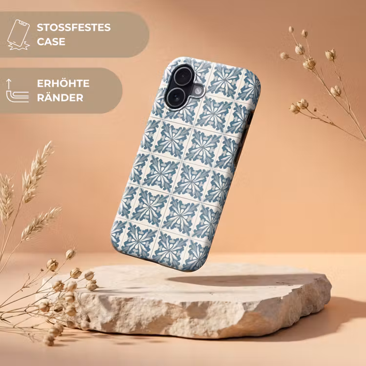 Dessin - Tegel - Blauw Toughcase MagSafe Apple iPhone 17 klein 1017 -USP_RandenV_DE