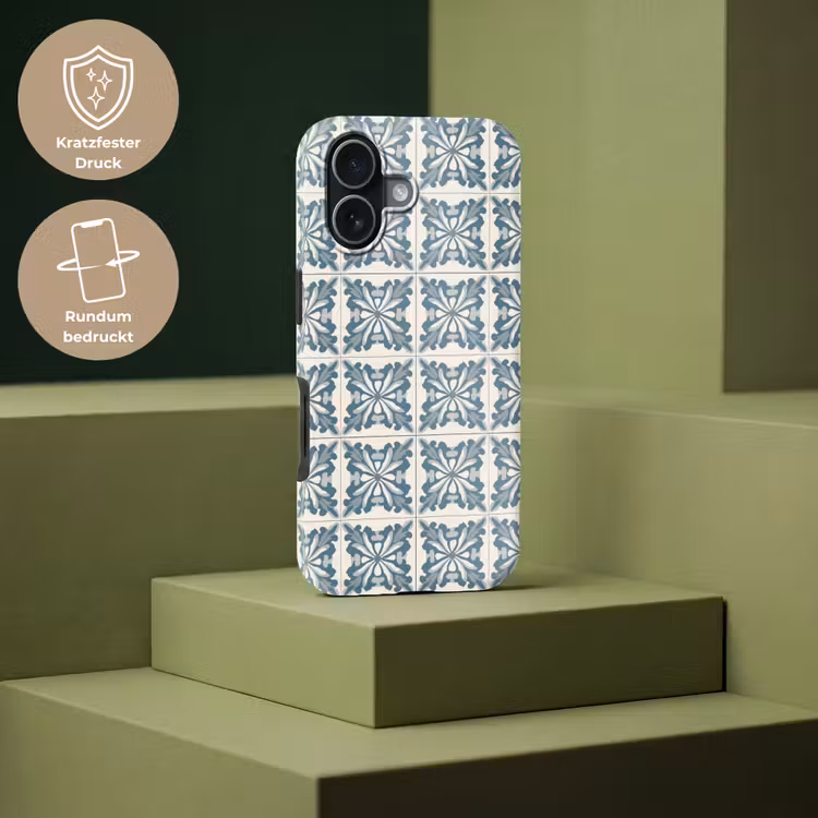 Dessin - Tegel - Blauw Toughcase MagSafe Apple iPhone 17 klein 1017 -USP_PrintM_DE