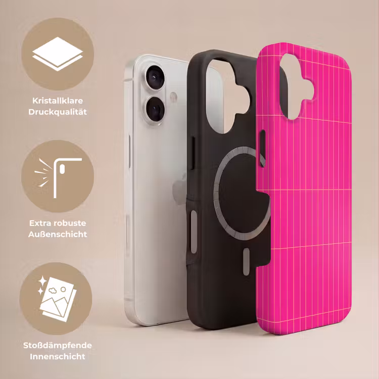 Patroon - Tegel - Magenta - Roze Toughcase MagSafe Apple iPhone 17 klein 1017 -USP_Lagen_DE
