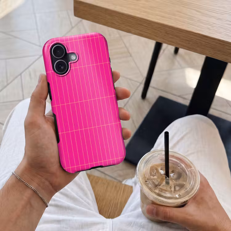 Patroon - Tegel - Magenta - Roze Toughcase MagSafe Apple iPhone 17 klein 1017 -Sfeer1M