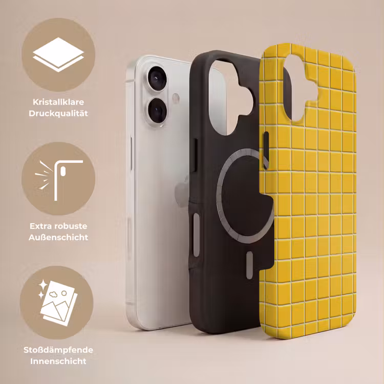 Patroon - Tegel - Okergeel Toughcase MagSafe Apple iPhone 17 klein 1017 -USP_Lagen_DE