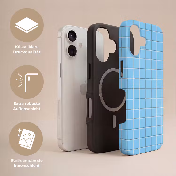 Patroon - Tegel - Pastel - Blauw Toughcase MagSafe Apple iPhone 17 klein 1017 -USP_Lagen_DE