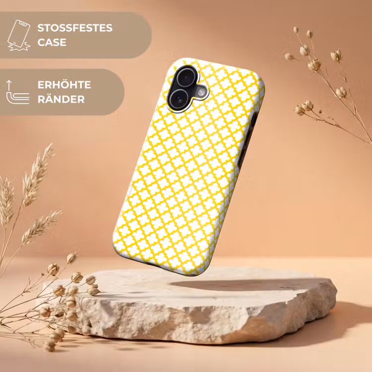Patroon - Geometrisch - Klassiek - Geel Toughcase MagSafe Apple iPhone 17 klein 1017 -USP_RandenV_DE