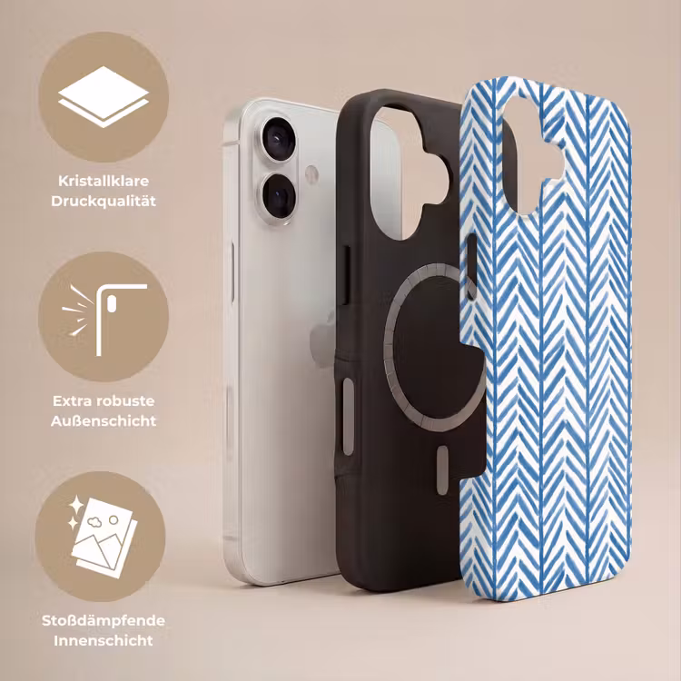 Patroon - Streep - Blauw Toughcase MagSafe Apple iPhone 17 klein 1017 -USP_Lagen_DE