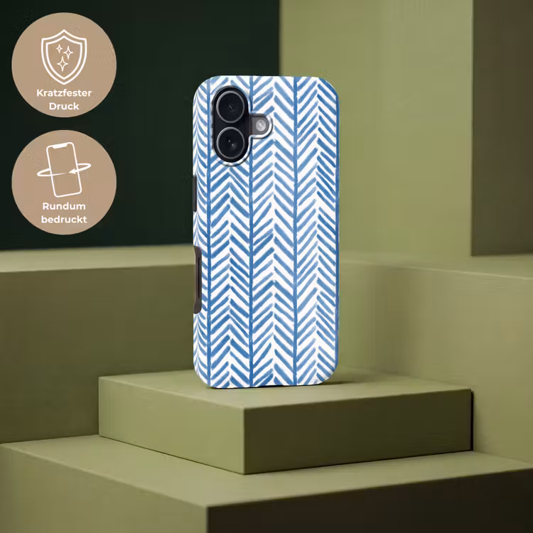 Patroon - Streep - Blauw Toughcase MagSafe Apple iPhone 17 klein 1017 -USP_PrintM_DE