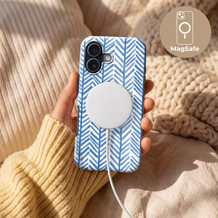 Patroon - Streep - Blauw Toughcase MagSafe Apple iPhone 17 klein 1017 -USP_MagsafeV