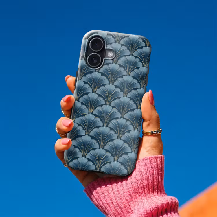 Patroon - Ginkgoblad - Blauw Toughcase MagSafe Apple iPhone 17 klein 1017 -Sfeer1V