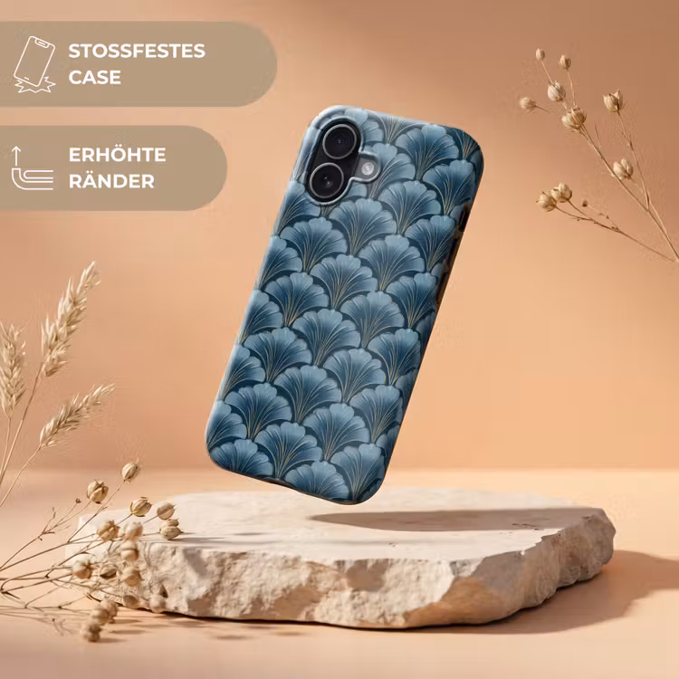 Patroon - Ginkgoblad - Blauw Toughcase MagSafe Apple iPhone 17 klein 1017 -USP_RandenV_DE
