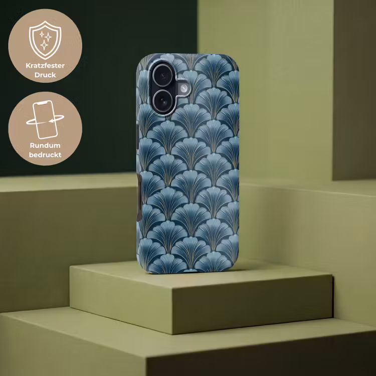Patroon - Ginkgoblad - Blauw Toughcase MagSafe Apple iPhone 17 klein 1017 -USP_PrintM_DE