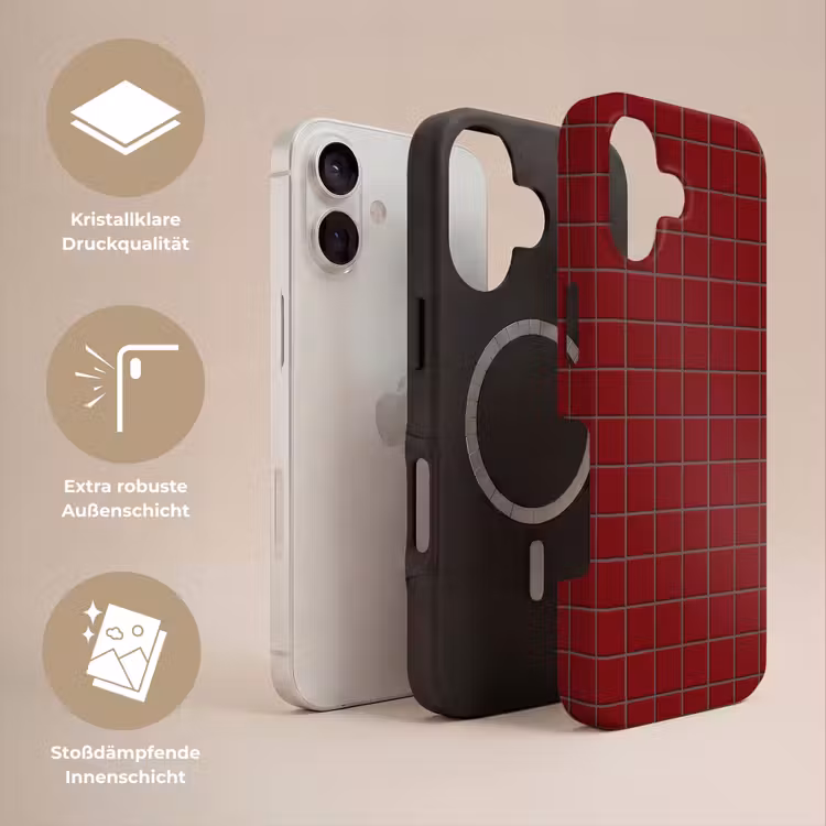 Patroon - Tegels - Burgundy Toughcase MagSafe Apple iPhone 17 klein 1017 -USP_Lagen_DE