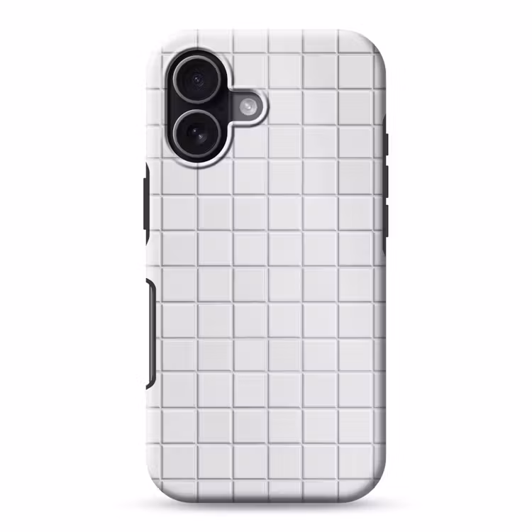 Patroon - Tegels - Grijs - Wit Toughcase MagSafe Apple iPhone 17 klein 1017 -3d