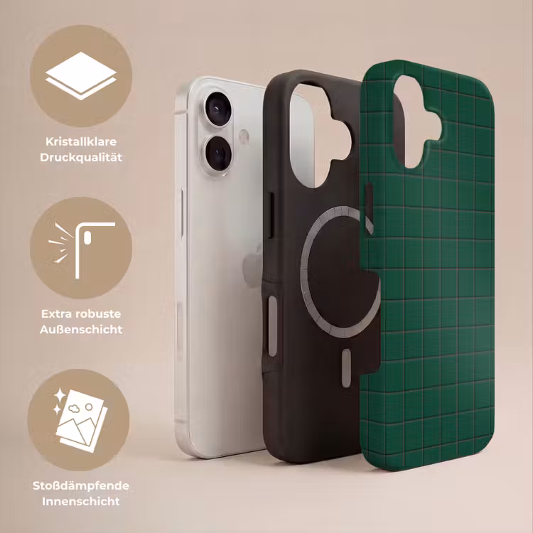 Patroon - Tegels - Dennen - Groen Toughcase MagSafe Apple iPhone 17 klein 1017 -USP_Lagen_DE