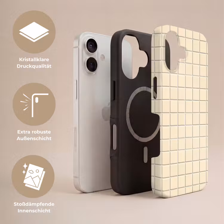 Patroon - Tegels - Gebroken - Wit Toughcase MagSafe Apple iPhone 17 klein 1017 -USP_Lagen_DE