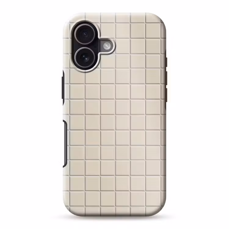 Patroon - Tegels - Taupe Toughcase MagSafe Apple iPhone 17 klein 1017 -3d