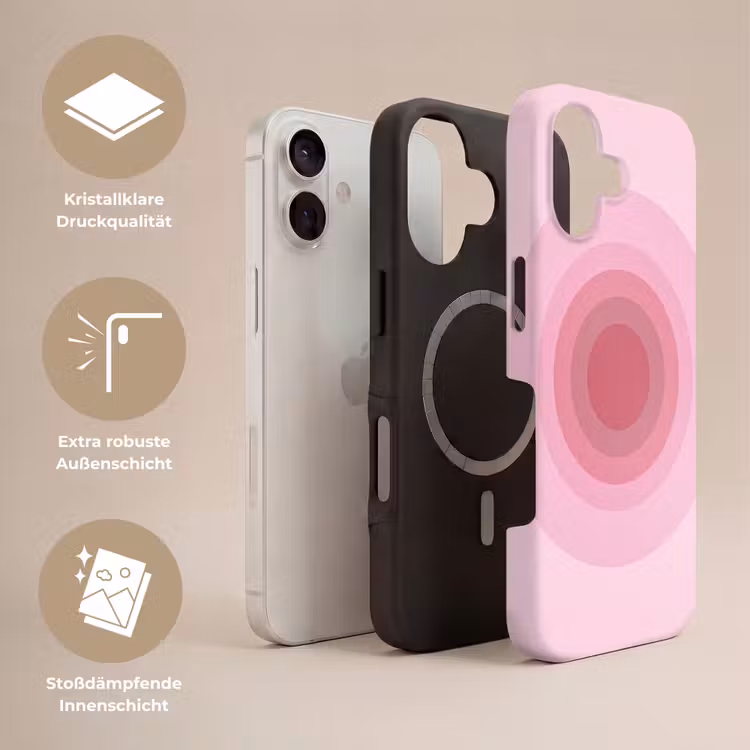 Patroon - Cirkels - Abstract - Roze - Modern Toughcase MagSafe Apple iPhone 17 klein -USP_Lagen_DE