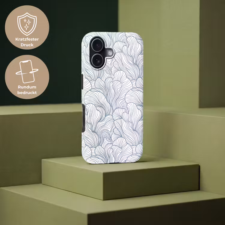 Patroon - Lijnen - Organisch - Abstract - Blauw Toughcase MagSafe Apple iPhone 17 klein -USP_PrintM_DE