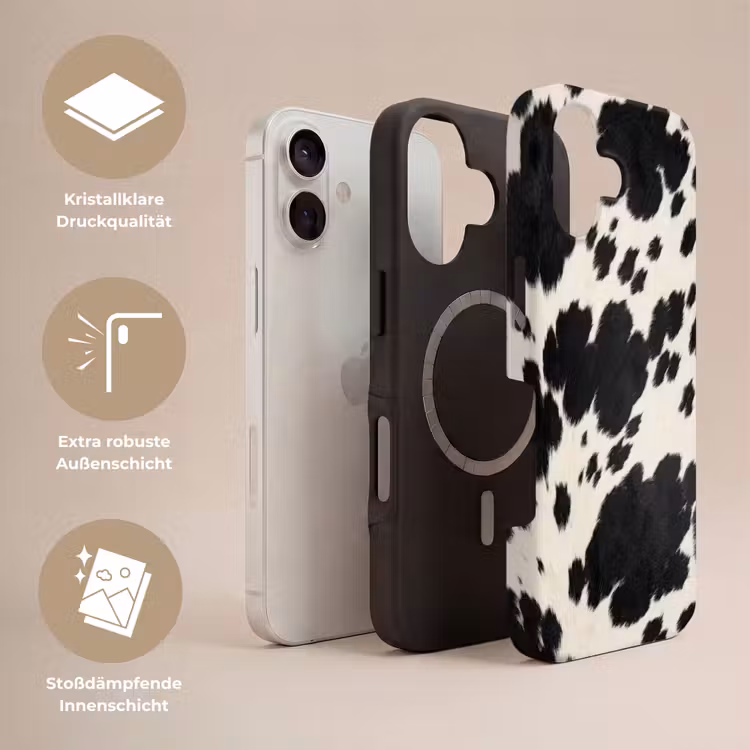 Patroon - Vacht - Zwart - Wit Toughcase MagSafe Apple iPhone 17 klein -USP_Lagen_DE