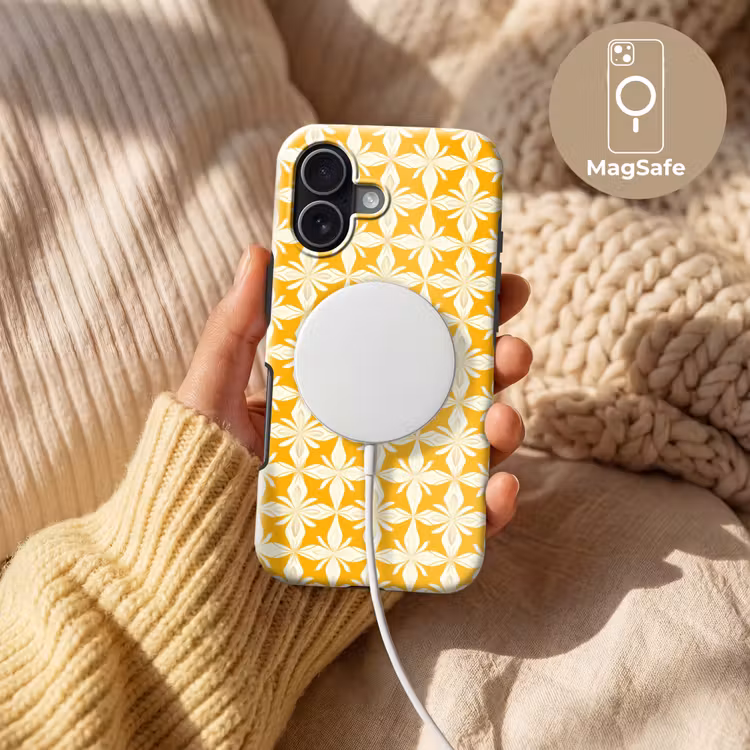 Patroon - Retro - Geel Toughcase MagSafe Apple iPhone 17 klein 1017 -USP_MagsafeV