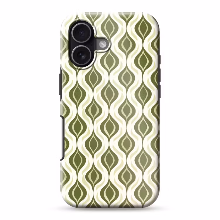 Patroon - Retro - Groen Toughcase MagSafe Apple iPhone 17 klein 1017 -3d