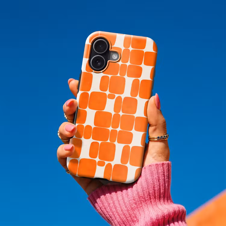 Patroon - Retro - Oranje Toughcase MagSafe Apple iPhone 17 klein 1017 -Sfeer1V