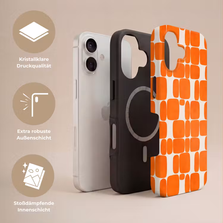 Patroon - Retro - Oranje Toughcase MagSafe Apple iPhone 17 klein 1017 -USP_Lagen_DE