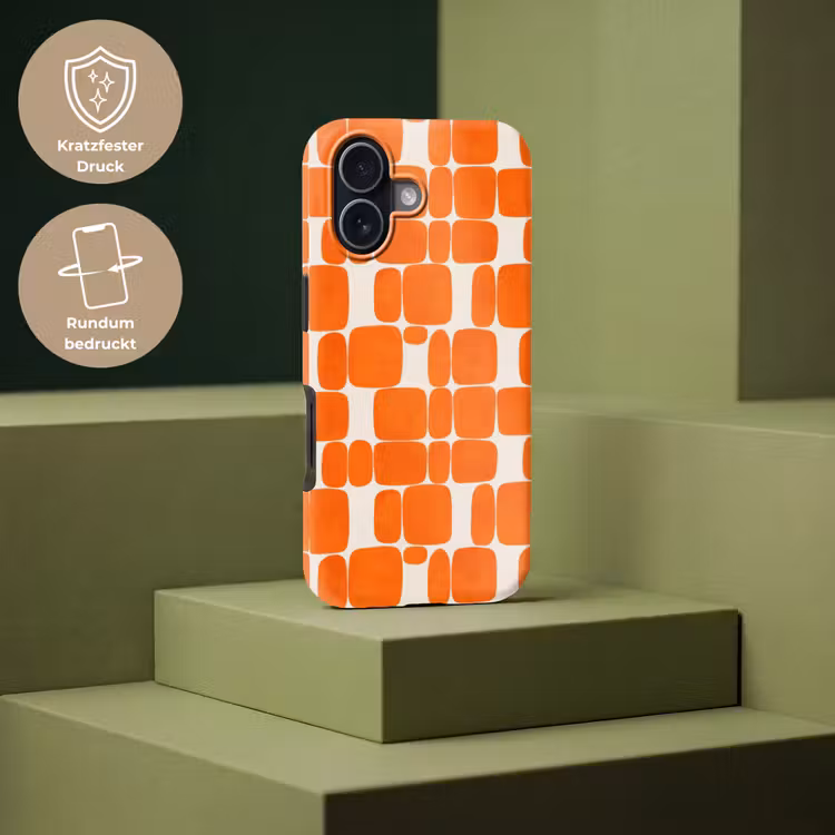 Patroon - Retro - Oranje Toughcase MagSafe Apple iPhone 17 klein 1017 -USP_PrintM_DE