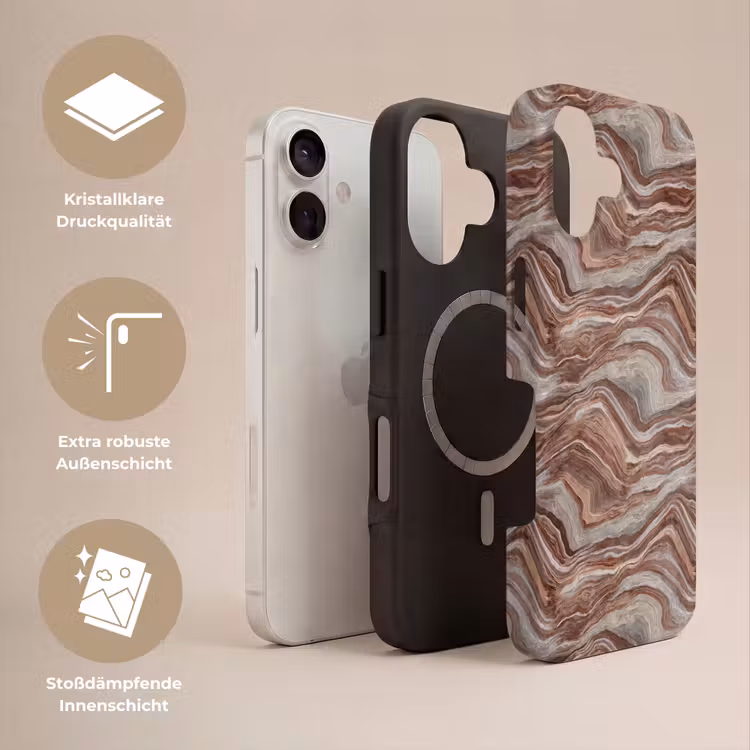 Patroon - Zandsteen - Travertijn Toughcase MagSafe Apple iPhone 17 klein 1017 -USP_Lagen_DE