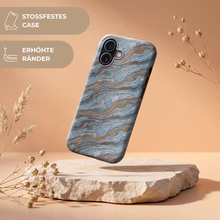 Patroon - Steen - Blauw Toughcase MagSafe Apple iPhone 17 klein 1017 -USP_RandenV_DE