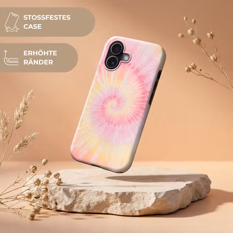 Patroon - Tie Dye - Pasteltinten - Roze Toughcase MagSafe Apple iPhone 17 klein -USP_RandenV_DE