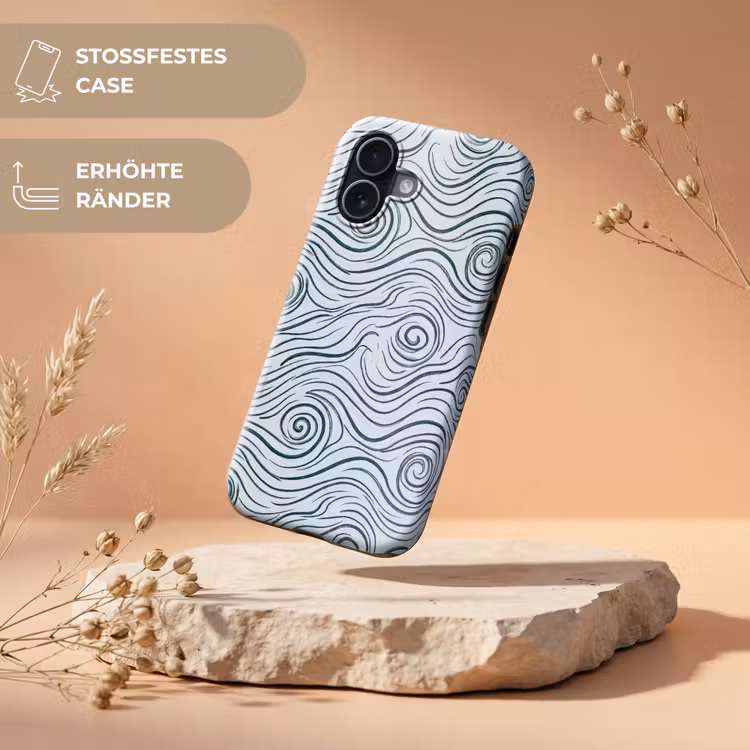 Patroon - Golven - Abstract - Modern - Blauw Toughcase MagSafe Apple iPhone 17 klein -USP_RandenV_DE