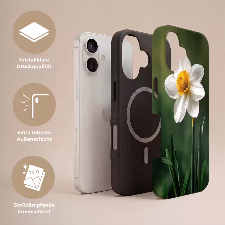 Narcis - Bloem - Wit - Grassprieten Toughcase MagSafe Apple iPhone 17 klein -USP_Lagen_DE