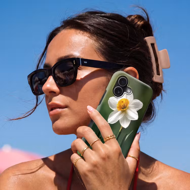 Narcis - Bloem - Wit - Grassprieten Toughcase MagSafe Apple iPhone 17 klein -Sfeer2V