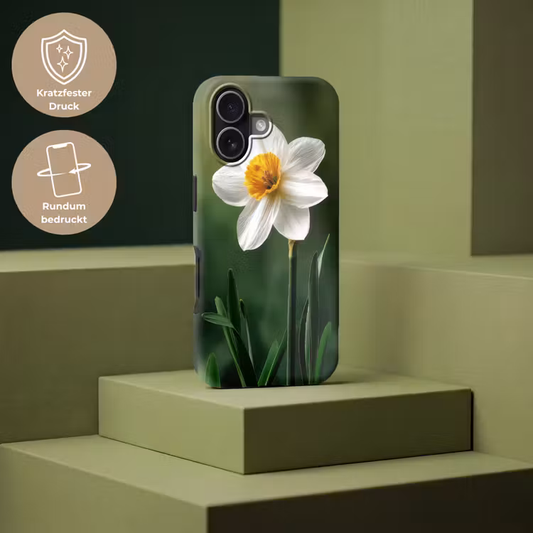 Narcis - Bloem - Wit - Grassprieten Toughcase MagSafe Apple iPhone 17 klein -USP_PrintM_DE