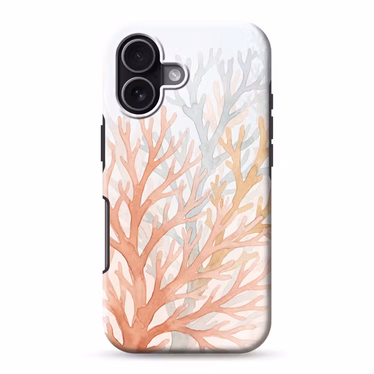 Natuur - Abstract - Aquarel - Organisch - Warm Toughcase MagSafe Apple iPhone 17 klein -3d