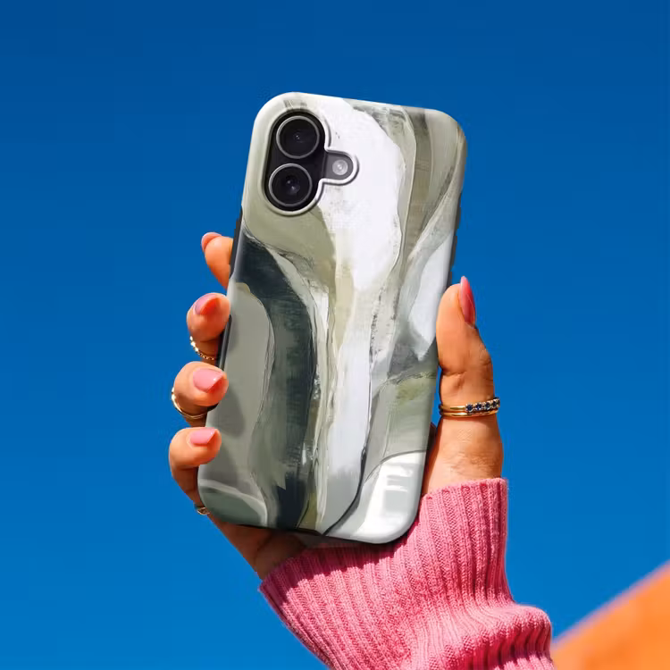 Natuur - Abstract - Groen - Penseelstreken Toughcase MagSafe Apple iPhone 17 klein -Sfeer1V