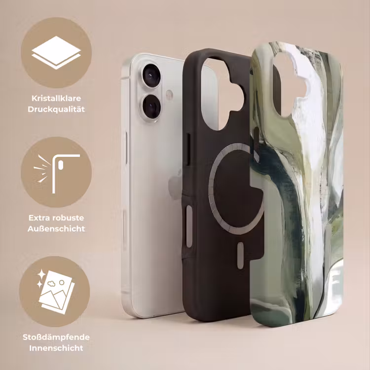 Natuur - Abstract - Groen - Penseelstreken Toughcase MagSafe Apple iPhone 17 klein -USP_Lagen_DE