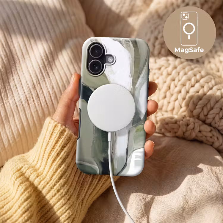 Natuur - Abstract - Groen - Penseelstreken Toughcase MagSafe Apple iPhone 17 klein -USP_MagsafeV