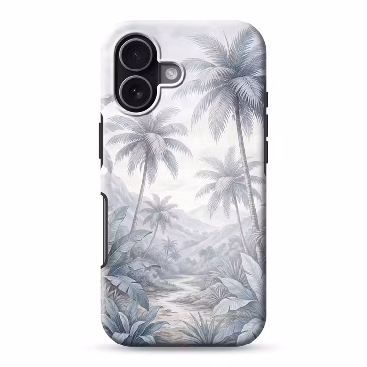 Natuur - Boom - Tropisch - Landschap - Blauw Toughcase MagSafe Apple iPhone 17 klein -3d