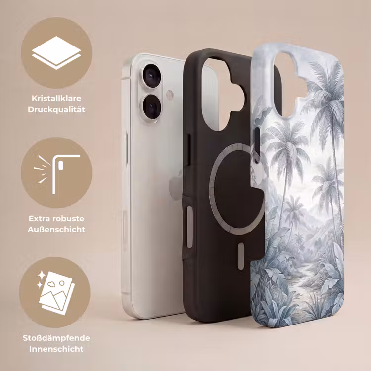 Natuur - Boom - Tropisch - Landschap - Blauw Toughcase MagSafe Apple iPhone 17 klein -USP_Lagen_DE