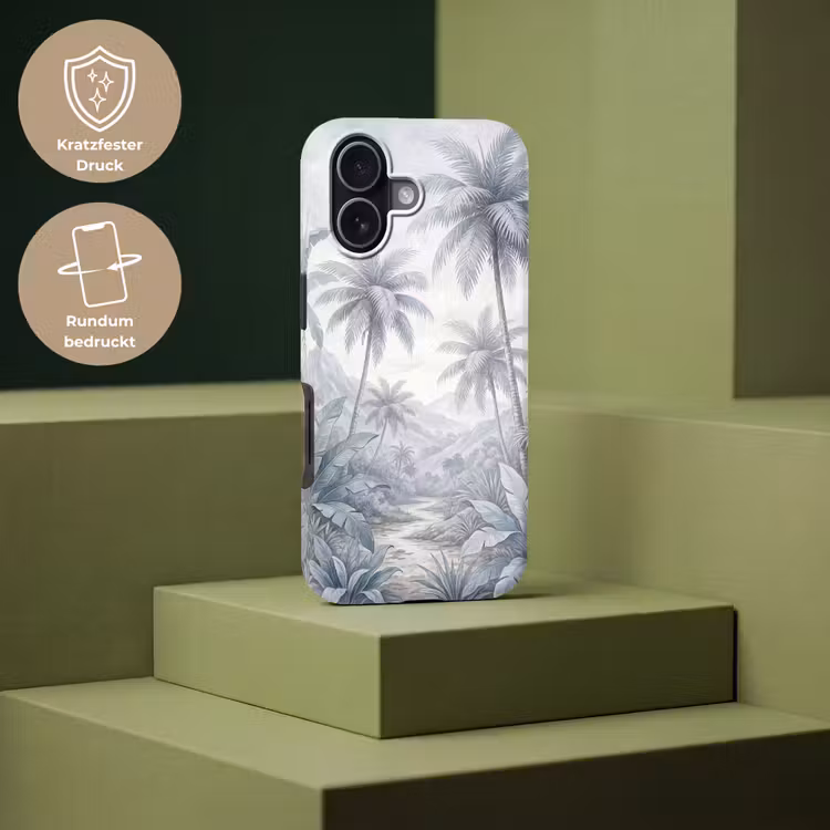 Natuur - Boom - Tropisch - Landschap - Blauw Toughcase MagSafe Apple iPhone 17 klein -USP_PrintM_DE