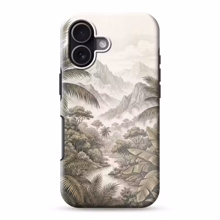 Natuur - Bergen - Rivier - Tropisch - Vintage Toughcase MagSafe Apple iPhone 17 klein -3d