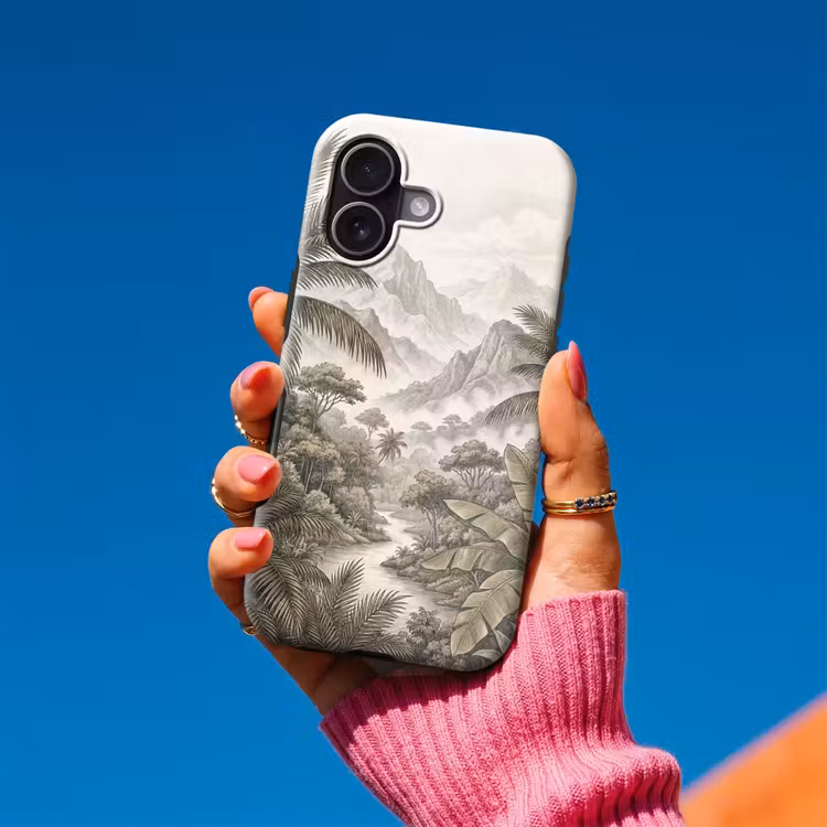 Natuur - Bergen - Rivier - Tropisch - Vintage Toughcase MagSafe Apple iPhone 17 klein -Sfeer1V