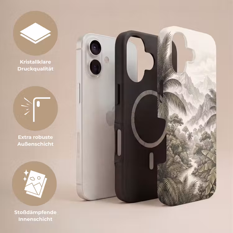 Natuur - Bergen - Rivier - Tropisch - Vintage Toughcase MagSafe Apple iPhone 17 klein -USP_Lagen_DE