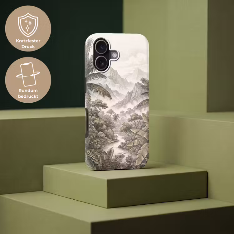 Natuur - Bergen - Rivier - Tropisch - Vintage Toughcase MagSafe Apple iPhone 17 klein -USP_PrintM_DE