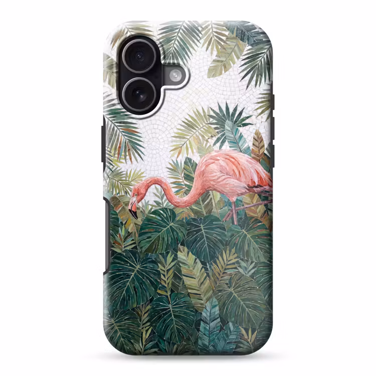 Natuur - Bladeren - Abstract - Groen - Vogel Toughcase MagSafe Apple iPhone 17 klein -3d